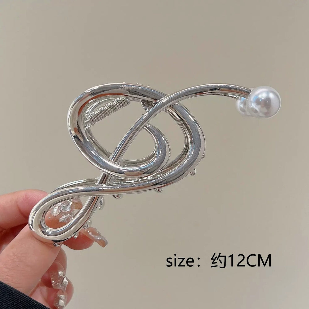 Casualclassy sense of musical note gripper female elegant metal texture shark clip stylish design clip headwear hair clip