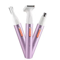 2-in-1 portable aluminum alloy nose hair trimmer electric eyebrow trimmer usb rechargeable women's shaving suit