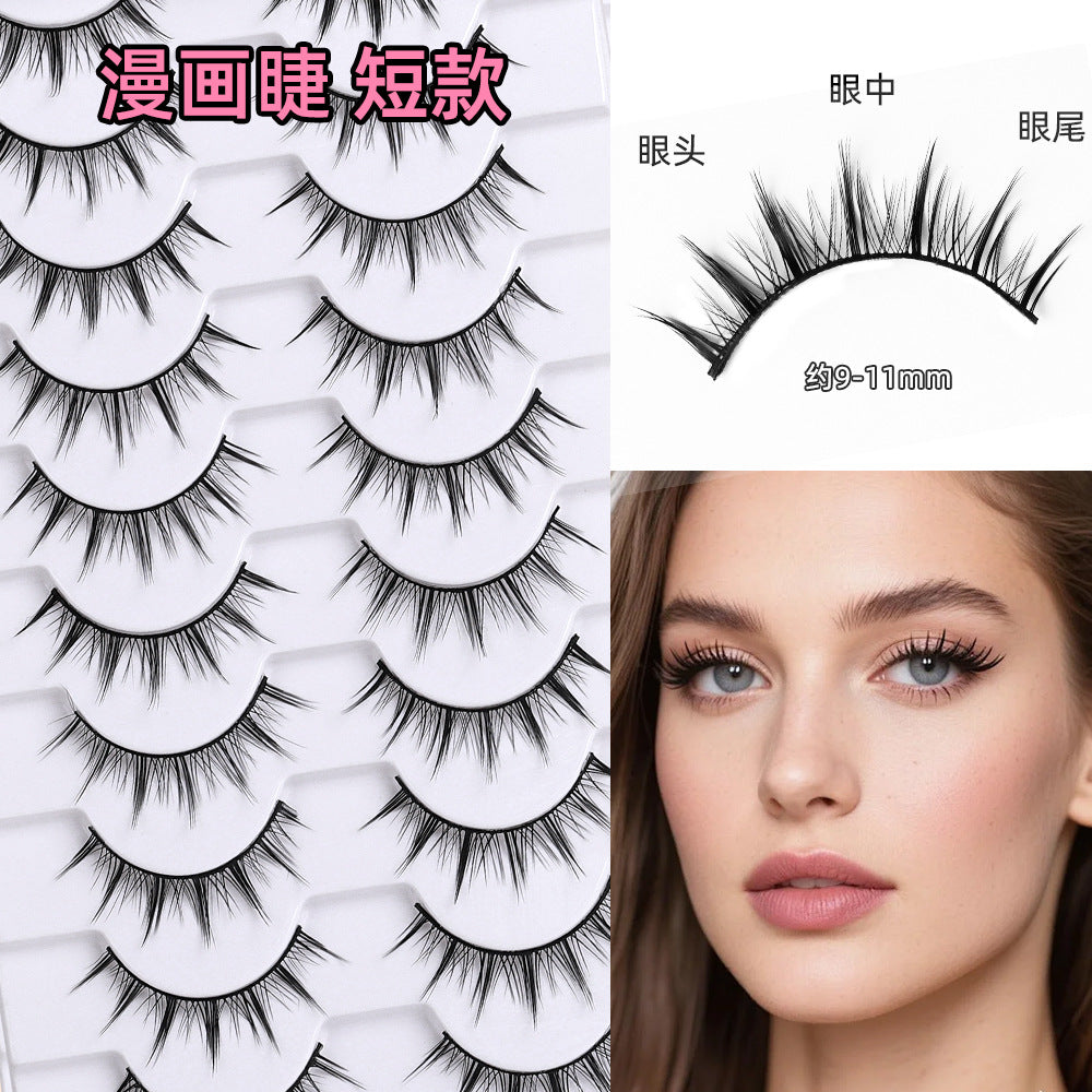 Full strip false eyelashes - natural, realistic, cosplay, barbie, manga, puffy eyelid, devil eyes, can create double eyelids