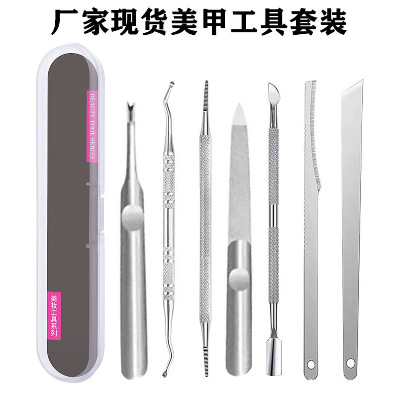 Ready-to-ship cuticle pusher set: stainless steel cuticle pusher, v-shaped cuticle pusher, manicure tool, cuticle pusher steel set