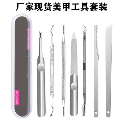 Ready-to-ship cuticle pusher set: stainless steel cuticle pusher, v-shaped cuticle pusher, manicure tool, cuticle pusher steel set