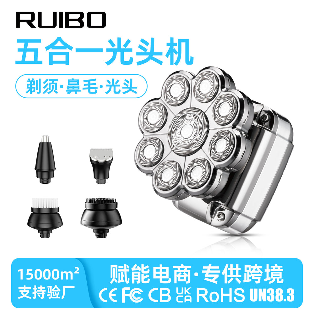 Nine-blade electric shaver, washable floating blade razor, multi-functional bald head machine, bald head shaving tool
