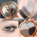 Cosmetic xixi heart's story four-color eyeshadow palette - shimmering pearls, fine glitter, highlighting, under-eye brightening, earth tones