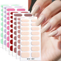 Zhengxiang cross-border fashion pure color gel manicure stickers waterproof flash uv light therapy semi-baked nail stickers full stickers personalized