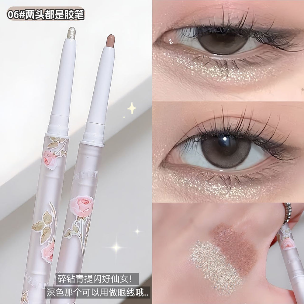 Makeup sweet mint gorgeous flower season double-ended silkworm pen pearlescent brightening outline eye face to eyeliner gel pen