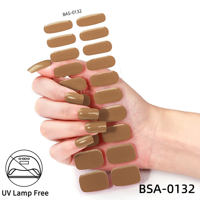 no-bake gel manicure stickers waterprooffashionpure color nail stickers no cure gel nail wraps