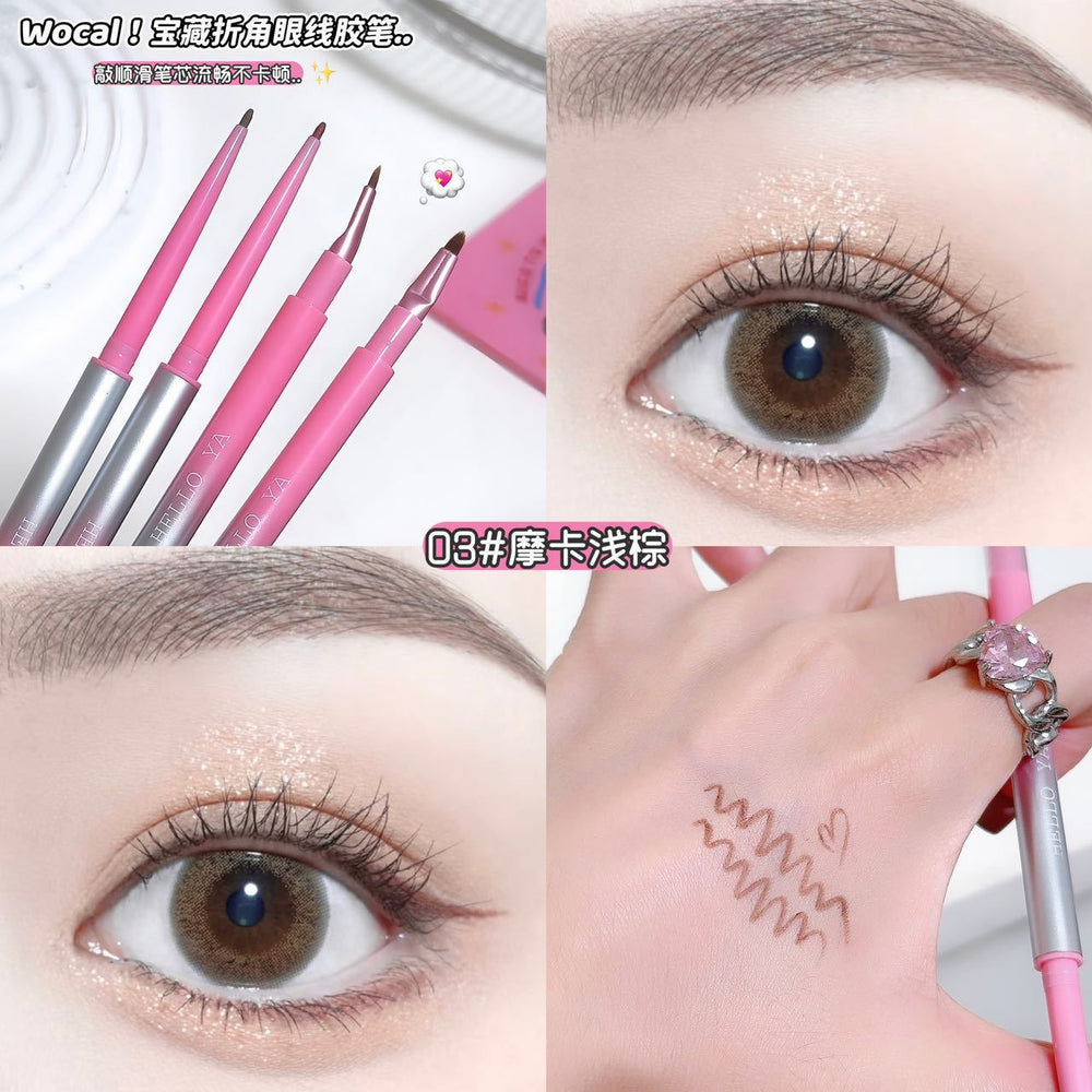 Hello ya folded angle eyeliner gel pen women's blade folded angle brush waterproof non-smudgeable double-ended eyeliner pen