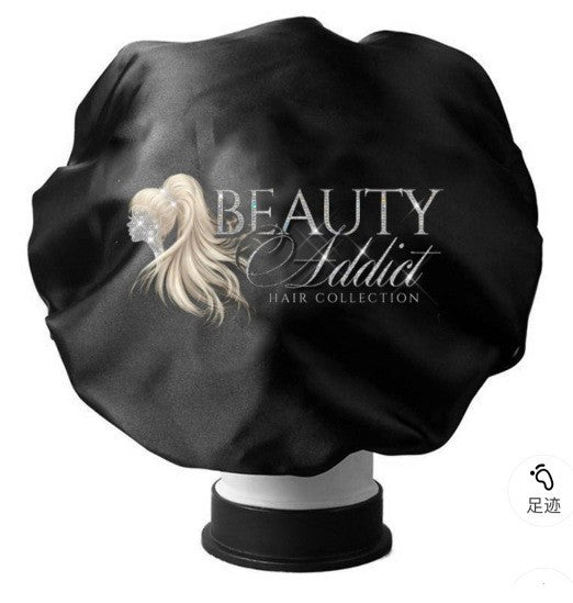 Amazon hot-selling single-layer satin hair bonnet - women's sleep cap, stylish lace trim, solid color beauty & hair care cap