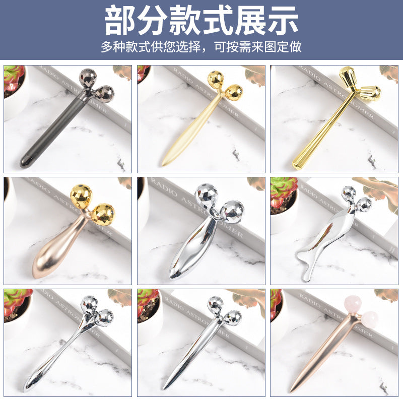 bestseller: 3d roller facial massager - zinc alloy massage wand for face lifting, firming, and eye massage