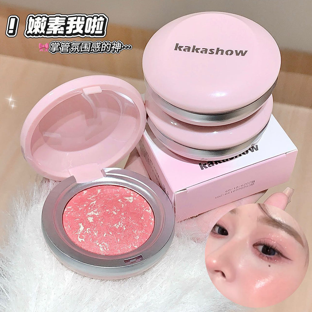 Makeup kakashow tipsy baking baked blush pearlescent fine shimmer korean style atmosphere to enhance complexion whitening rouge