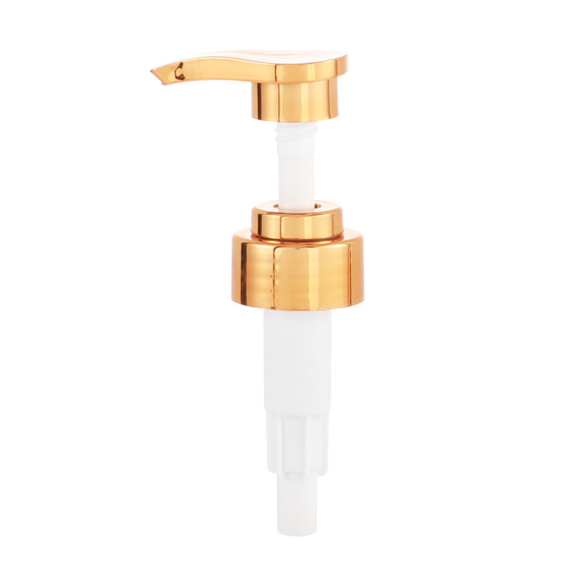 High-end electroplated pump head 33/410 plastic lotion pump gold push shower gel pump head in stock