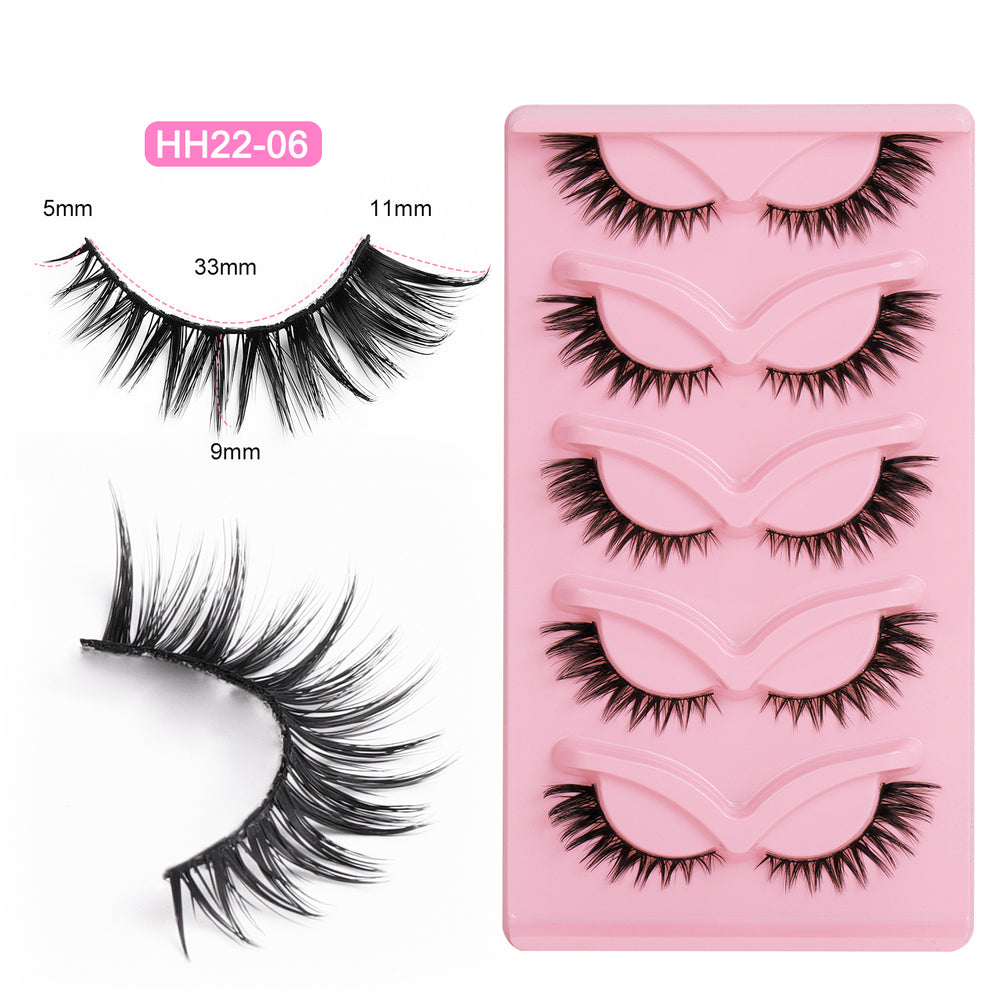 fox style false eyelashes glue style qingdao european and american curling stereo cat eye style hard stem false eyelashes factory