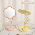 Flower portable mirror desktop dressing mirror home dormitory plastic storage for home sunflower makeup mirror