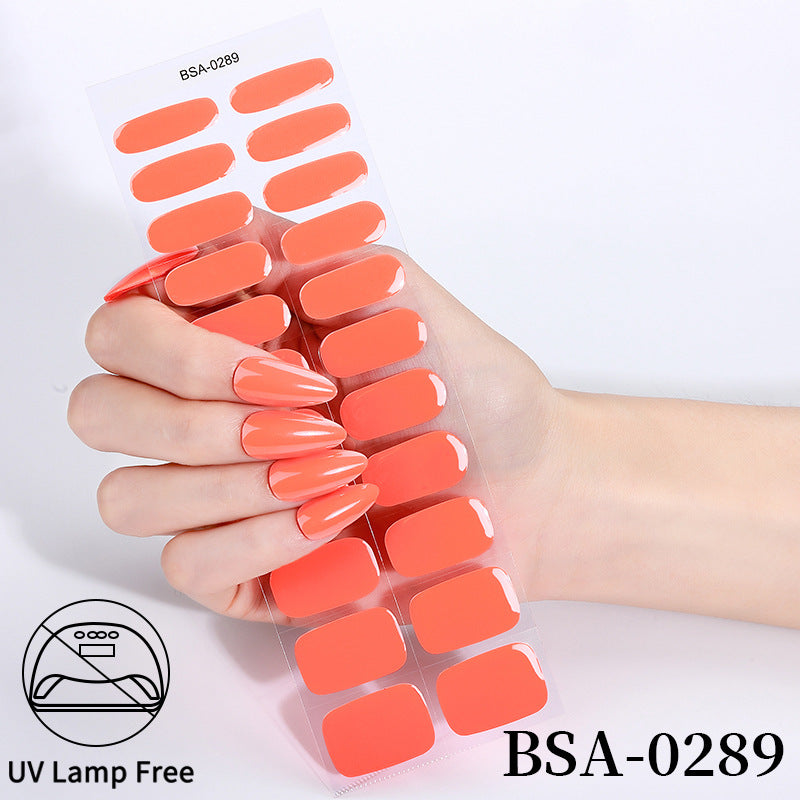 no-bake gel manicure stickers waterprooffashionpure color nail stickers no cure gel nail wraps
