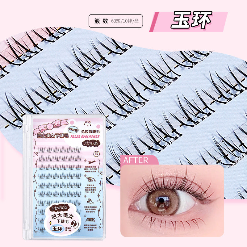 Jonbos four beauties self-adhesive glue-free underwater eyelashes zhaojun diao chan super nature mom born stemless fake eyelashes