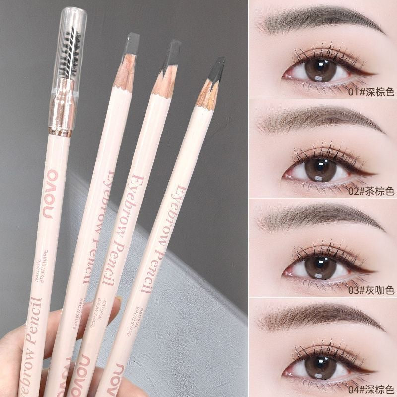 Novo fine-tip microblade brow pencil - hard core, waterproof, smudge-proof, beginner-friendly, natural hair-like definition, wild brow look