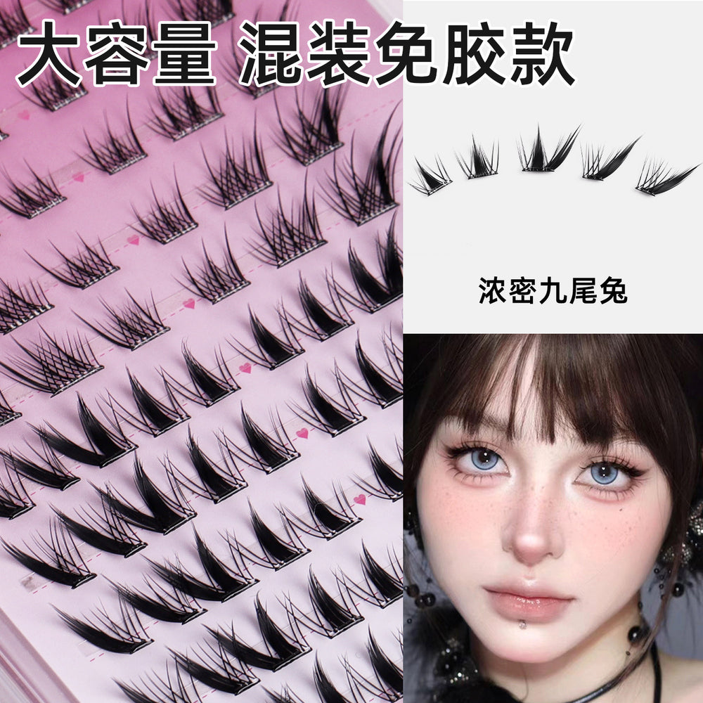 Pindu glue-free false eyelashes full series natureartificial free removable eyelashes whole cluster fox false eyelashes factory batch