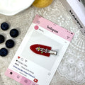 Diamond-studded seamless hair clip - burgundy