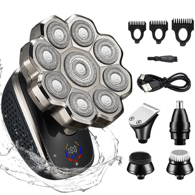New 9d electric shaver for men - digital display, waterproof, bald head trimmer, magnetic blade, beard razor - perfect for export