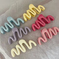 Wavy shark clip dopamine gripper large classy candy color clip sense hair clip water ripple headwear