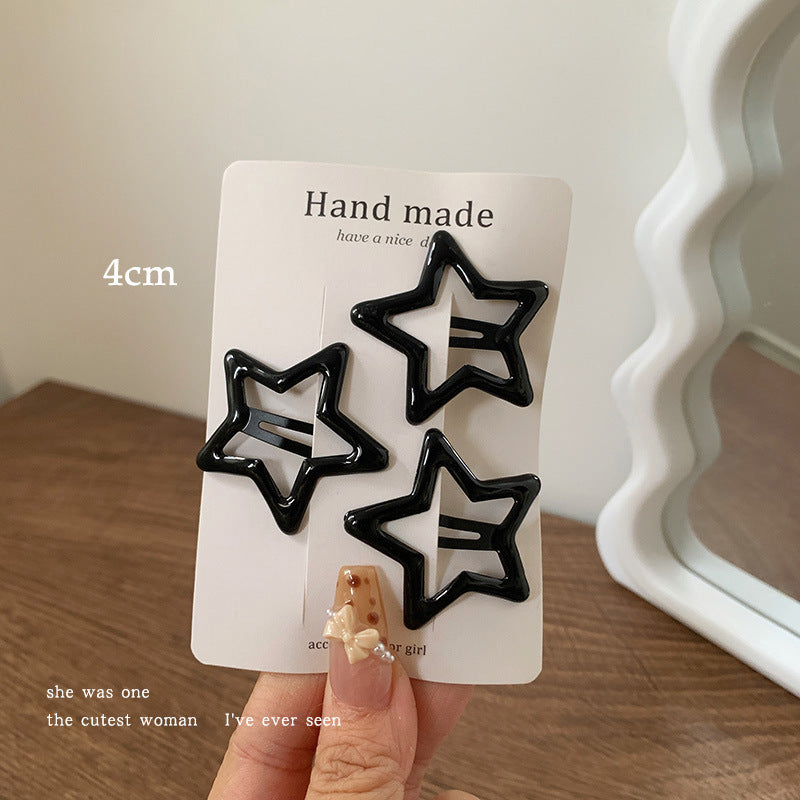 Glossy star hair clip for girls 2024new arrival side clip bangs clip broken hair storage clip casualbb clip hair accessories