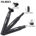 Portable 4-in-1 electric nose hair trimmer, aluminum alloy electric eyebrow razor, digital display facial grooming kit