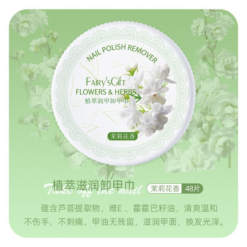 Floral botanical cuticle oil & nail polish remover wipes: hydrating, gentle, and safe for your nails and hands. effortlessly removes gel and regular nail polish