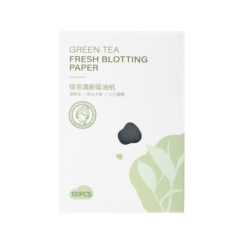 Marcelia hemp pulp granule suede fragrance oil-absorbing sheets - facial oil control for women, green tea, bamboo charcoal, rose scent, 100 sheets