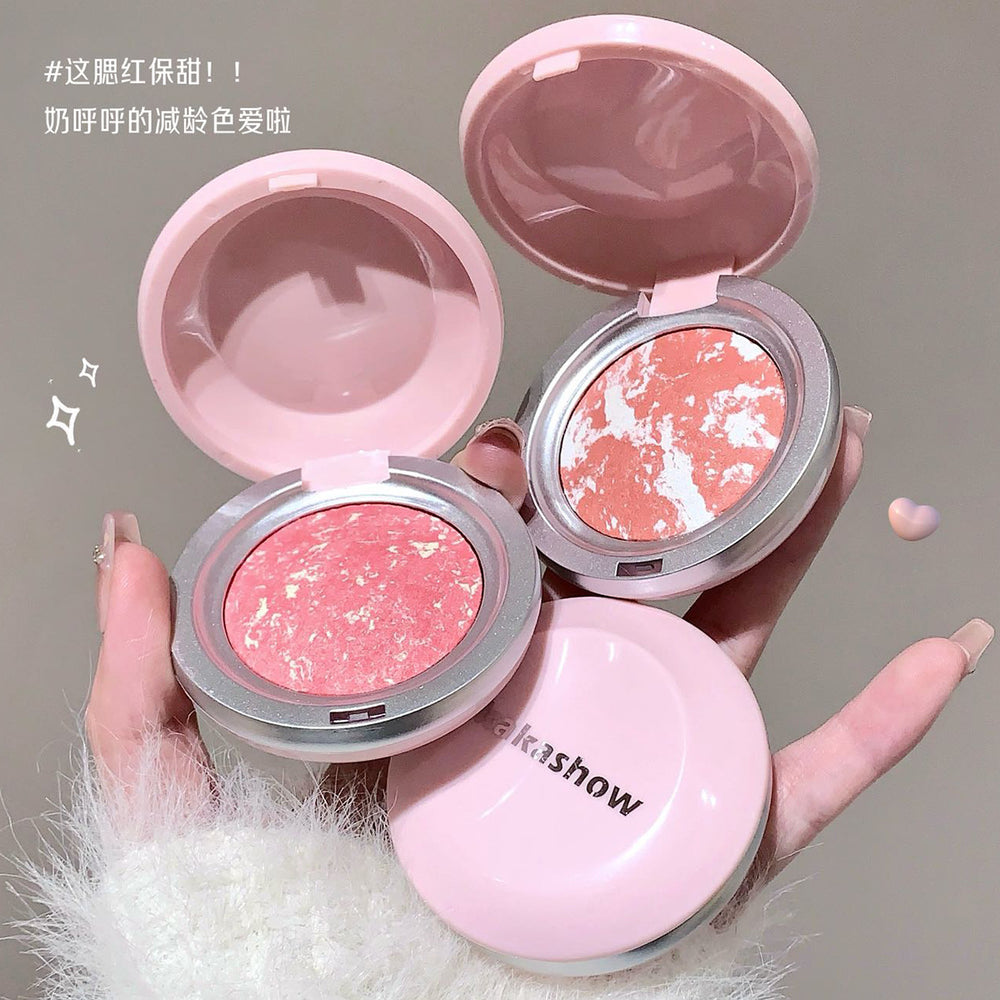 Makeup kakashow tipsy baking baked blush pearlescent fine shimmer korean style atmosphere to enhance complexion whitening rouge