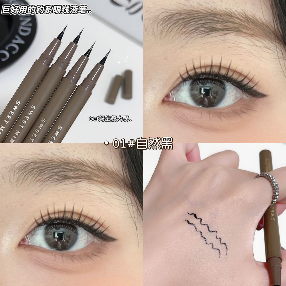 Makeup sweet mint slim eyeliner for women, ultra-fine soft head, waterproof, anti-sweat, non-smudge, lying silkworm eyeliner pen