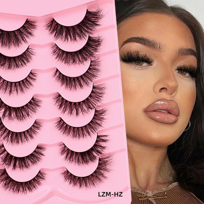 Wholesale wholesale of messy fashion fake eyelashes glue style 3dstereo curling fluffy layered whole eyelashes