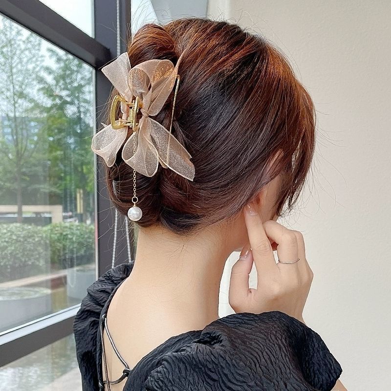 New arrivalclassy sense bow hair clip summer autum tassel gripper lace shark clip mesh hair clip hair clip hair accessories