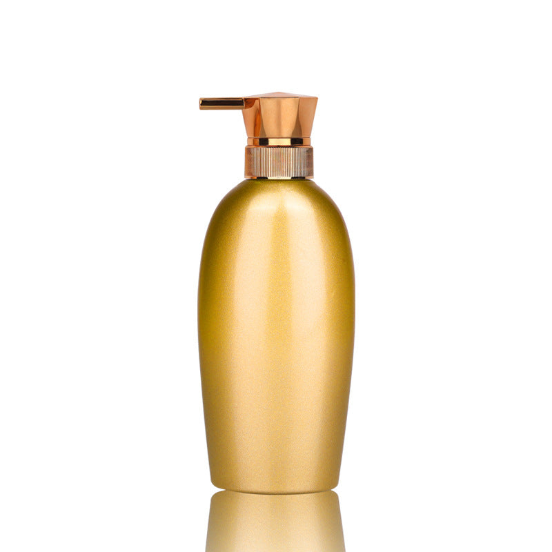 600ml refillable plastic empty bottle with pump for liquid body wash, shampoo, and conditioner - pet with metallic finish