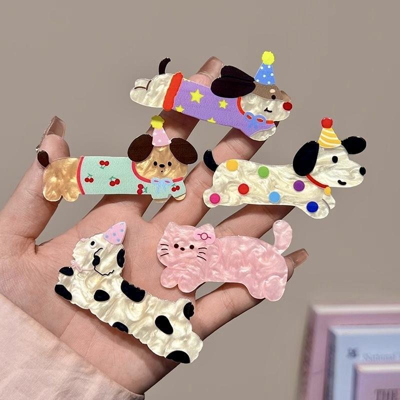 Hat puppy hairpin insgirlcute cherry duckbill clip polka dot star acrylic hairpin side clip hair accessories