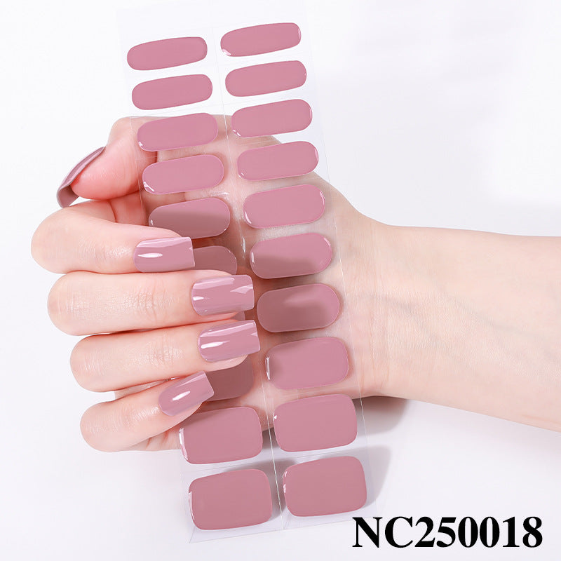 Zhengxiang custom gel nail stickers - waterproof, cross-border, european & american style, solid color nail art stickers, uv light curing, semi-cured nail stickers