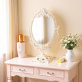 Cosmetic mirror desktop portable double-sided mirror student rotatable mirror european style plastic storage home mirror