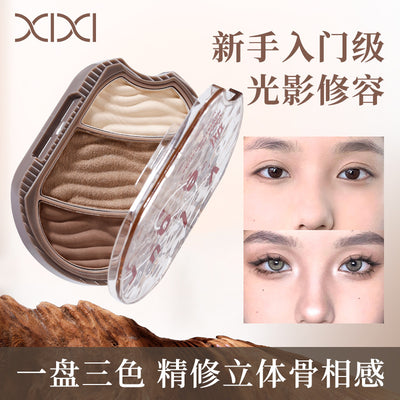 Makeup xixi light and shadow easy-to-paint contouring powder palette to modify contours, brighten stereo highlights, shadows and nose shadow all-in-one palette