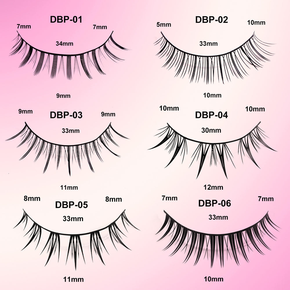 10 pairs of soft stem eyelashes with transparent stems, natural long and soft comic fox false eyelashes, wholesale