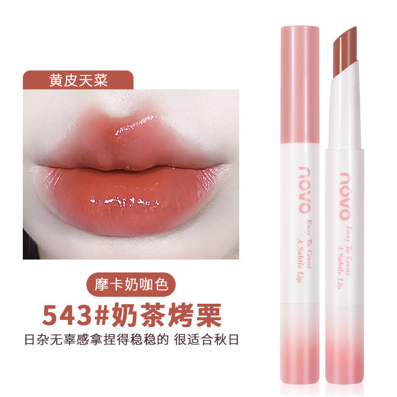 Novo charming color translucent hydrating lipstick mirror moisturizing waterproof not easy to lose pigment whitening lipstick