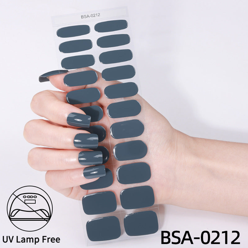 no-bake gel manicure stickers waterprooffashionpure color nail stickers no cure gel nail wraps