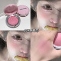 Kakashow shimmer soft mist baked powder blush for women, fine powder to enhance complexion, expand and shrink color rouge