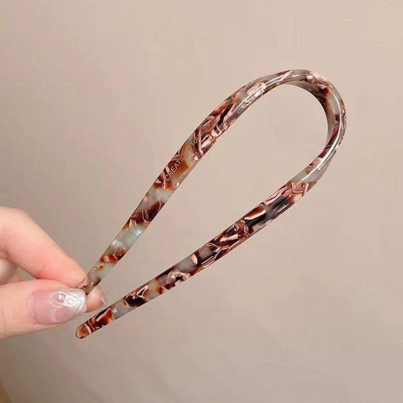 U-shaped acetate hairpin for women, classy sense of ins, new chinoiserie hairpin, headwear, casual modern daily hairpin