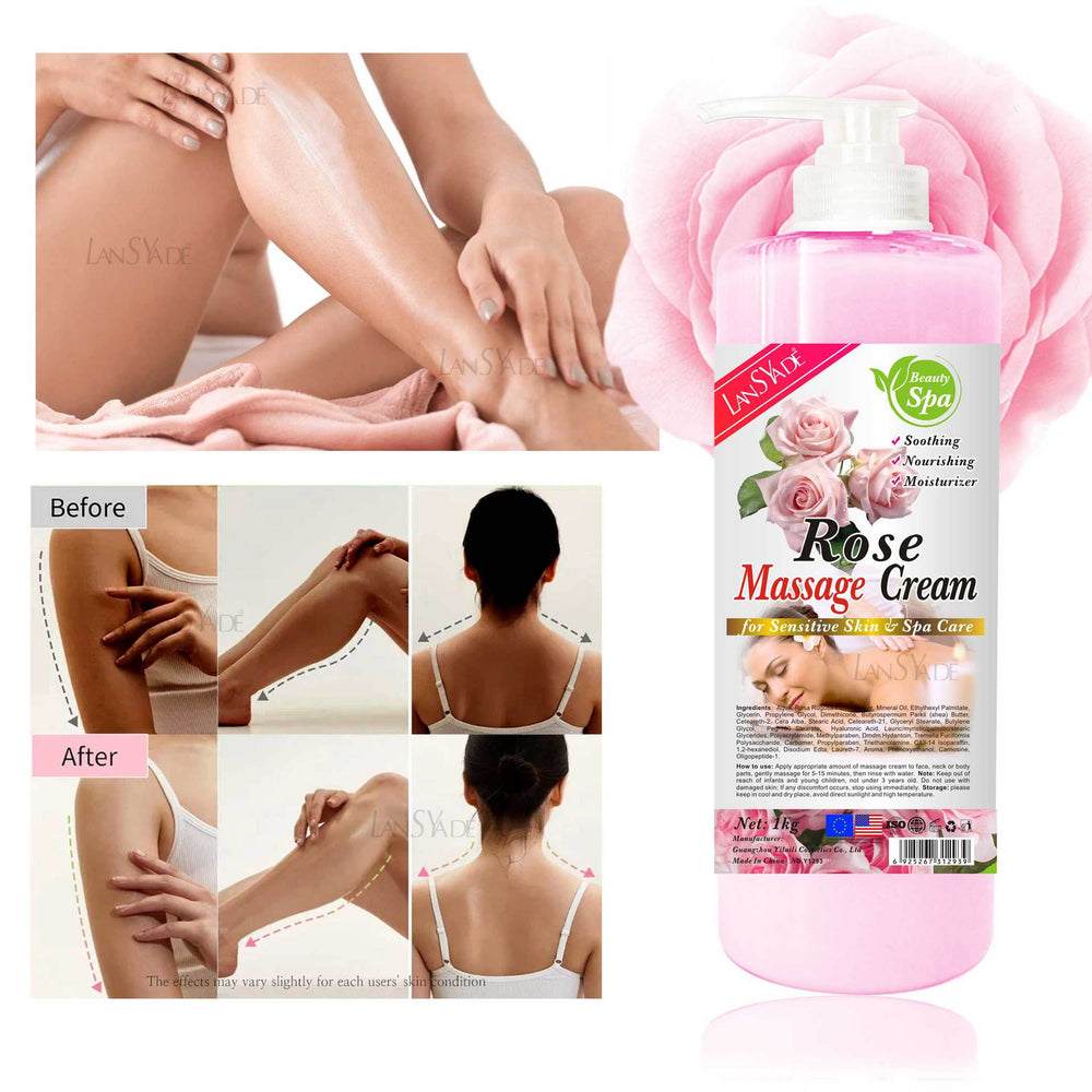 soothing and moisturizing body mint massage cream, cooling and moisturizing whole body rose brightening massage cream, foreign trade 1kg