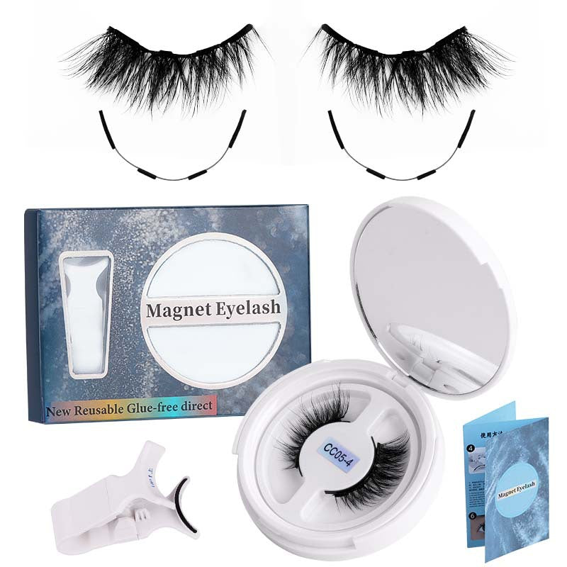 European and american magnetic false eyelashes - soft magnetic silk lashes, invisible band, reusable, wholesale for export