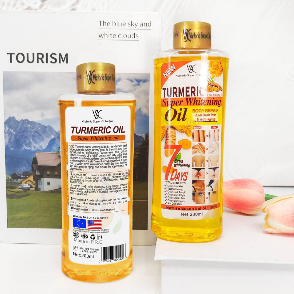 foreign trade 7-day turmeric essential oil moisturizing and meridian heating ginger oil body full body massage massage oil 200ml