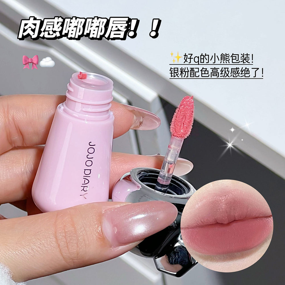 Jojo diary bear kaka velvet mist lip mud lip glaze suit velvet matte matte student affordable whitening lipstick