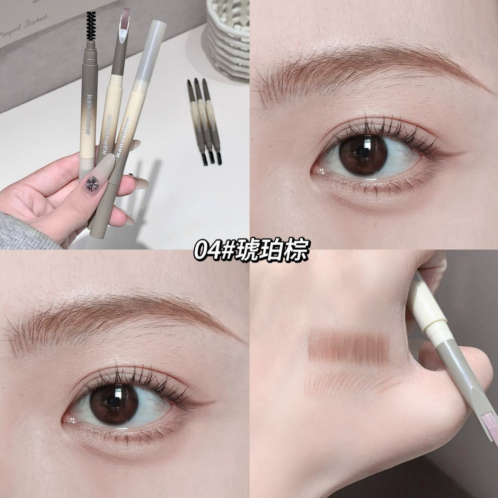 Kakashow blade shaping eyebrow pencil natural roots clear long-lasting waterproof sweat-proof non-removing double-ended eyebrow pencil
