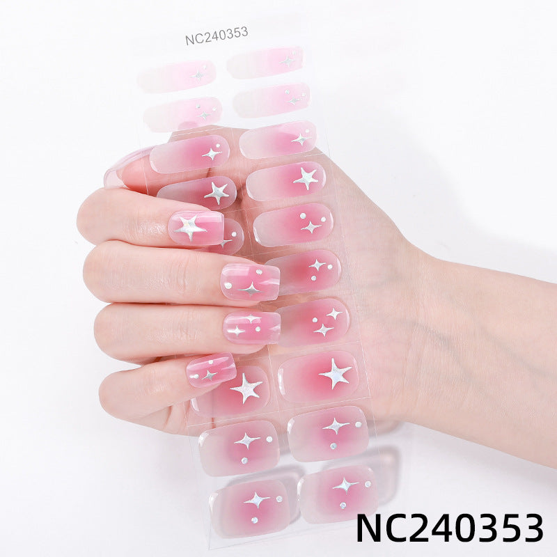 Zhengxiang custom gel nail stickers - icy sheer, cross-border, european & american style, uv curing, semi-cured nail stickers for amazon