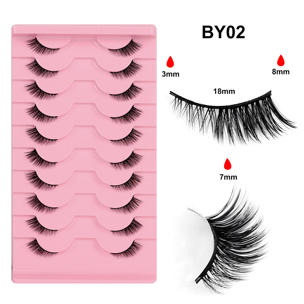 fox style false eyelashes glue style qingdao european and american curling stereo cat eye style hard stem false eyelashes factory