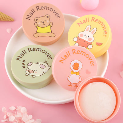Fruity scented nail polish remover wipes, disposable boxed, cute nail polish remover cotton, supermarket-grade, gentle nail polish remover wipes wholesale